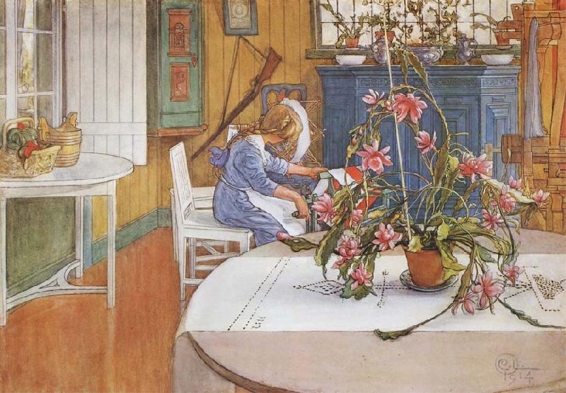 Carl Larsson interior with Cactus oil painting image